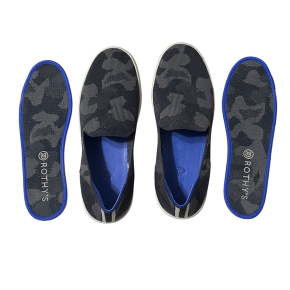 Rothy’s The Original Slip On Sneaker Black Grey Camo Size 7 Comfort Shoes - Picture 8 of 10